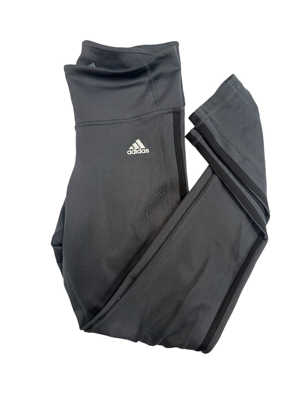 adidas  Gray Black Performance Leggings with Logo Size Medium